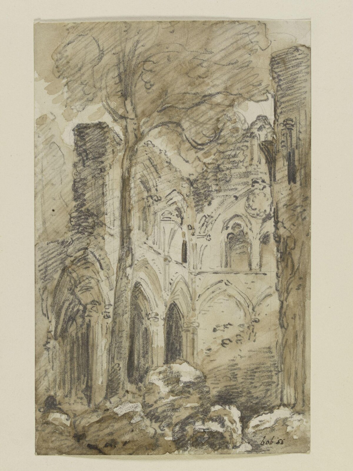 Netley Abbey: the interior, Constable, 1816, October