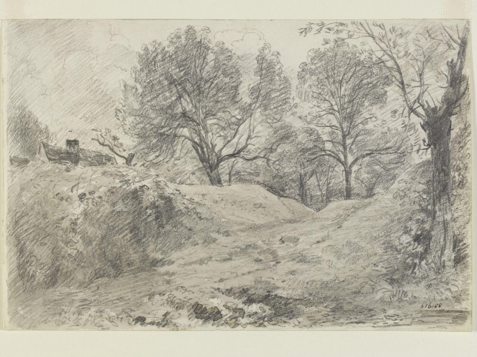 A group of trees on broken ground., John Constable, ca. 1821-1823