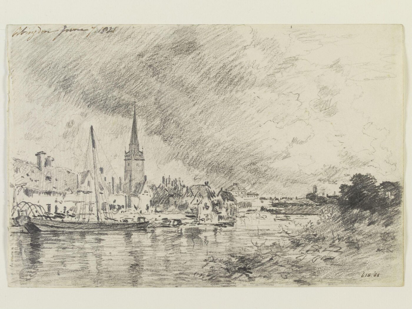 Constable, John (RA), A view of Abingdon from the river.