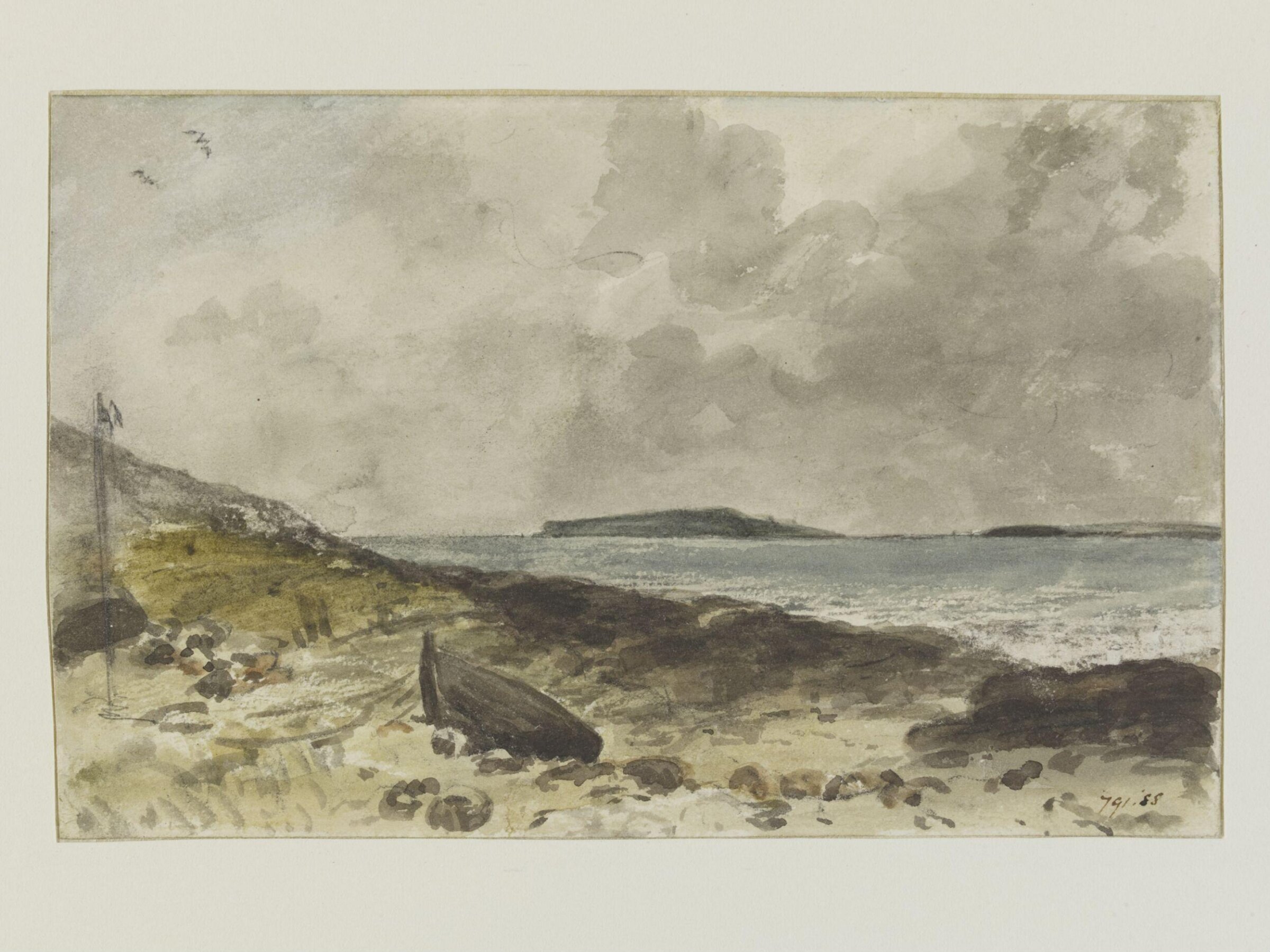 Coast scene near Osmington, with Portland Island in the distance, Constable, 1816