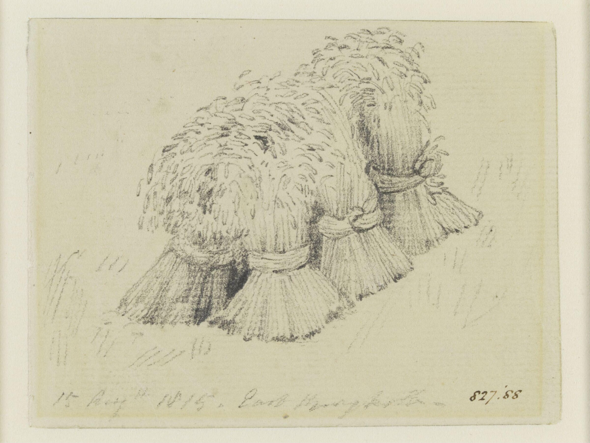 Wheatsheaves at East Bergholt, Constable, 1815, August 15