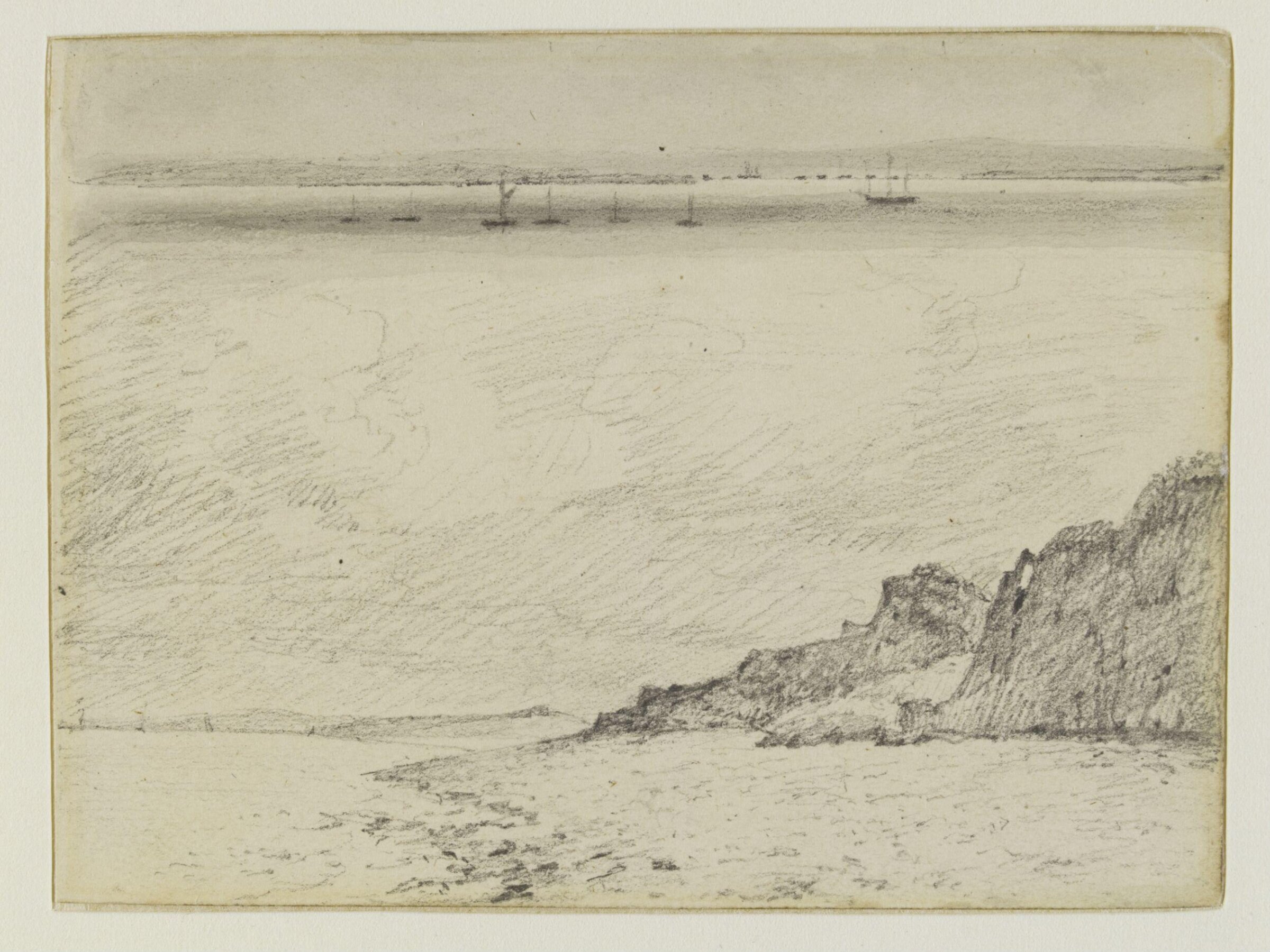 Two sketches on one sheet: Sheerness, and a coast scene near Southend, Constable, 1814