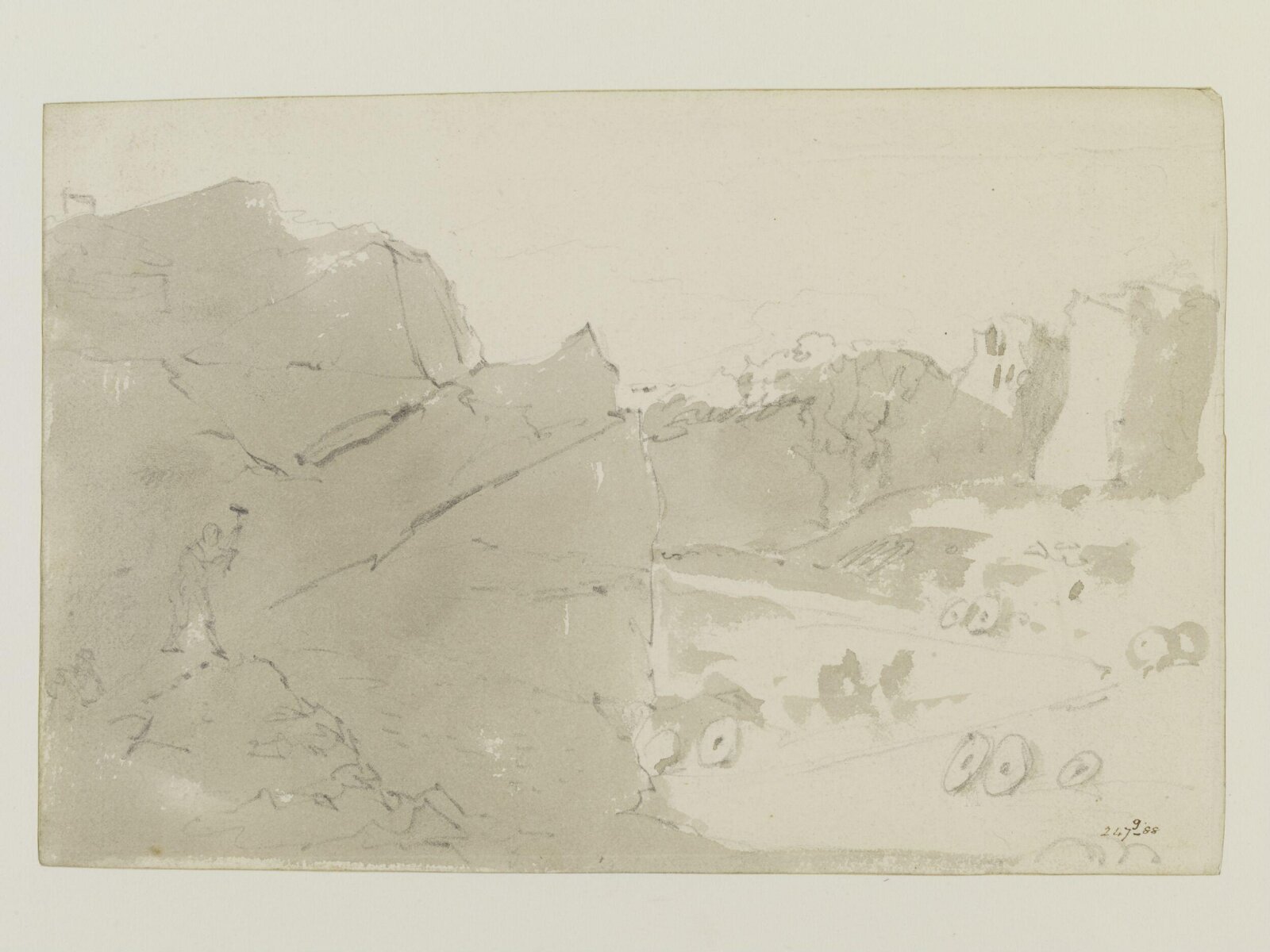 A quarry for mill-stones in Derbyshire, Constable, August 1801