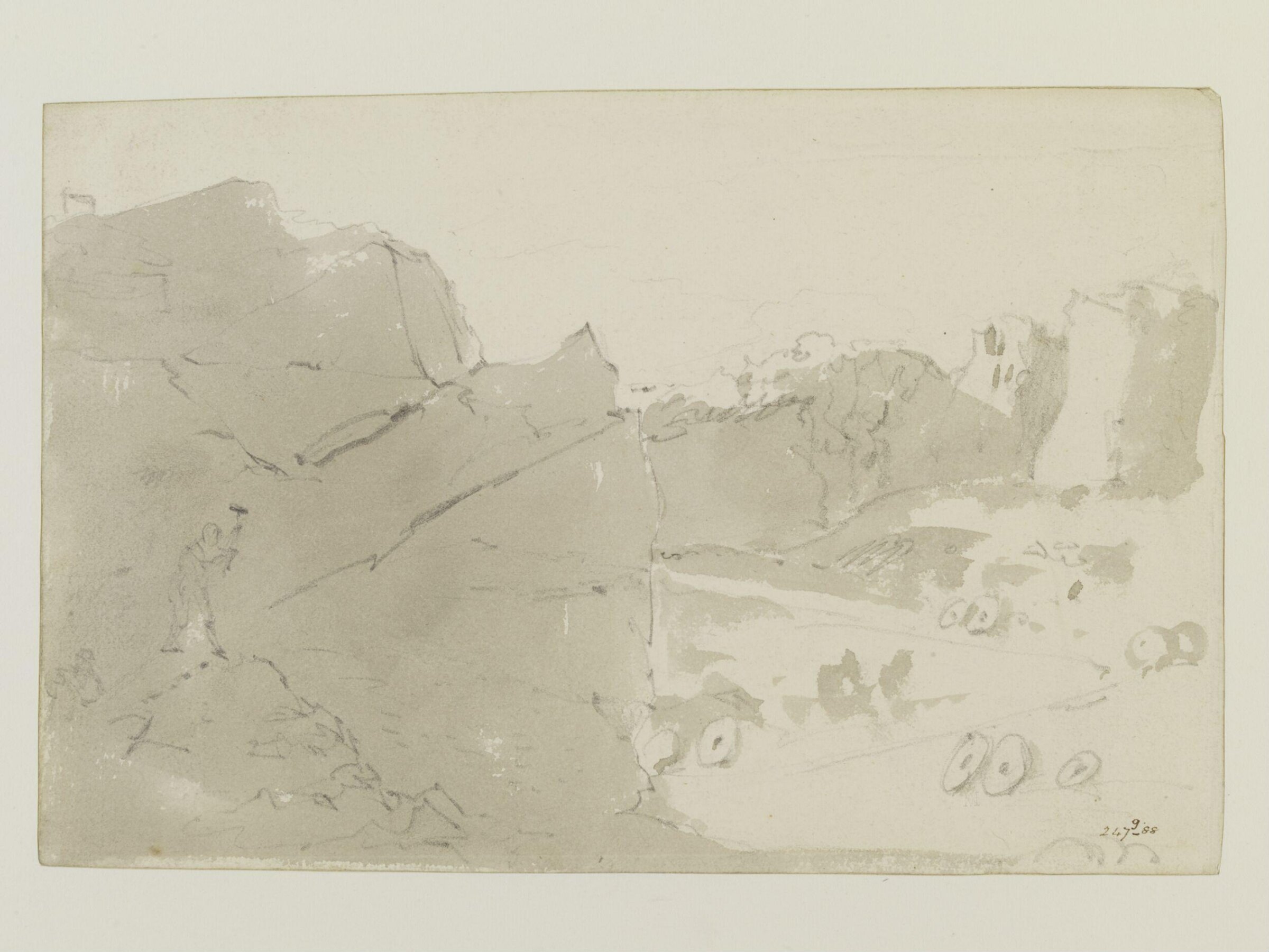 A quarry for mill-stones in Derbyshire, Constable, August 1801