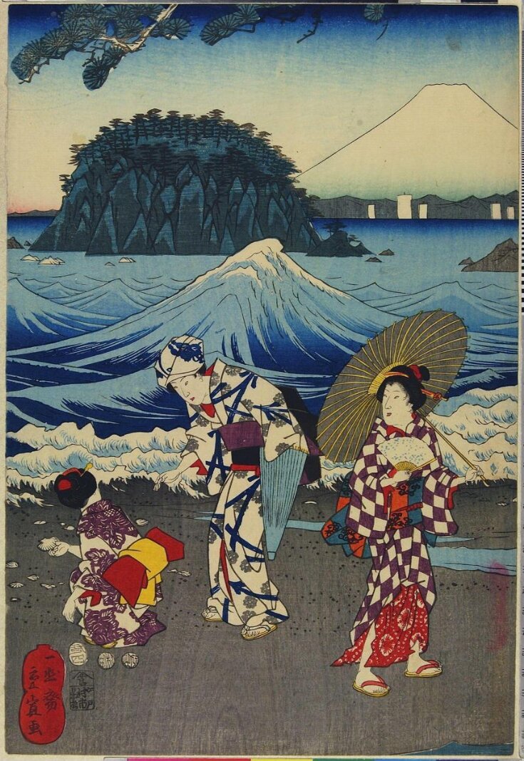 View of Shichirigahama at Kamakura (Kamakura shichirigahama fūkei)