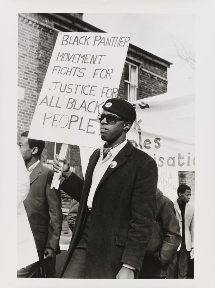 Untitled [Young men of the Black Panther movement march in support of black community] top image
