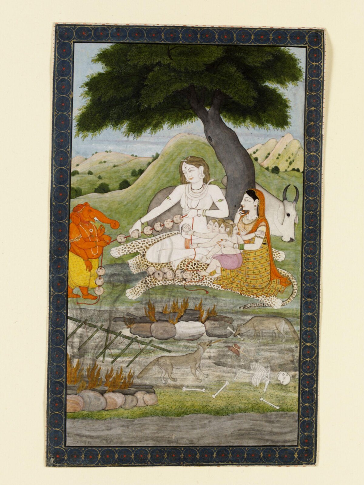 Shiva, Ganesh and Kartikeya, ca. 1810