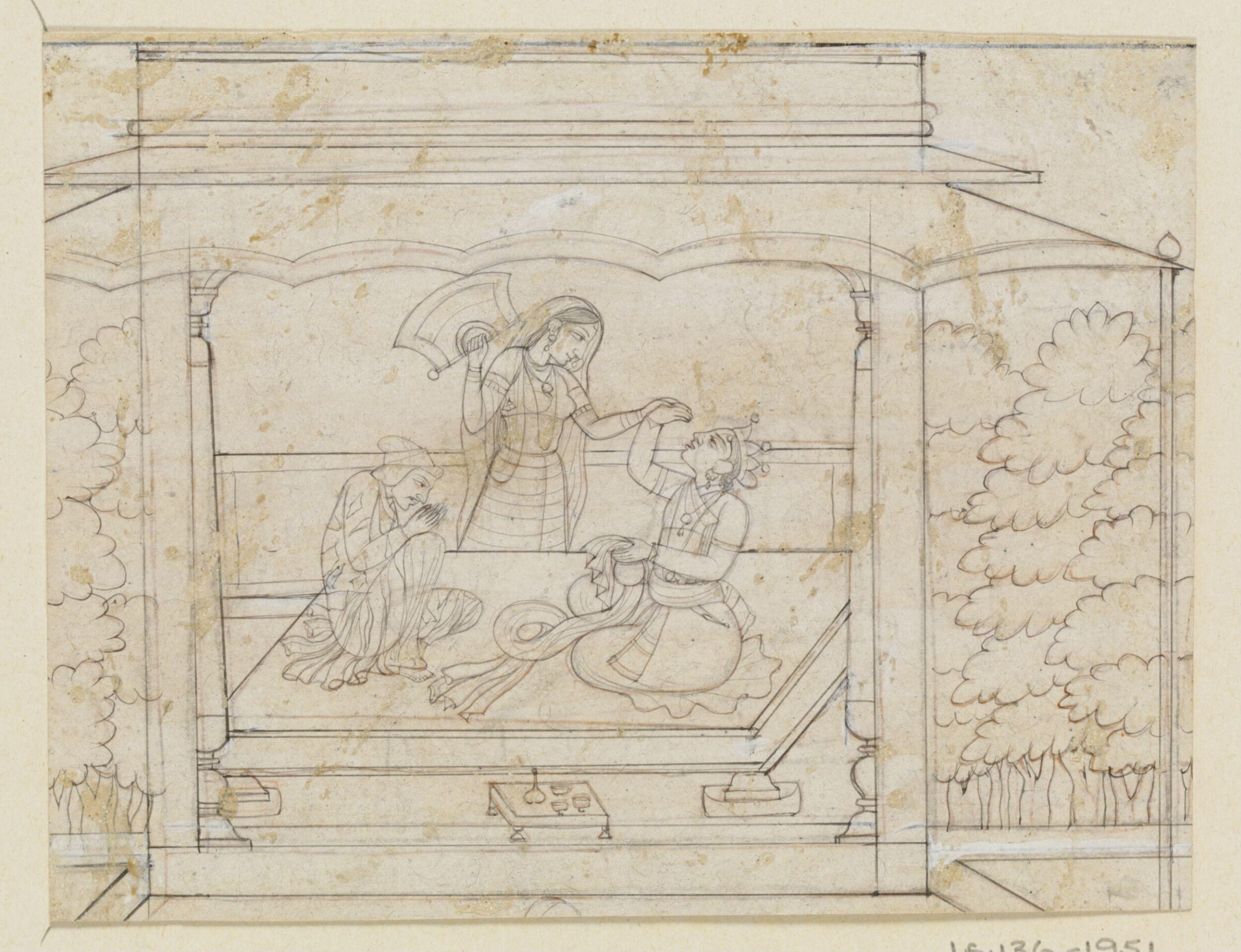 Sudama and Krishna, ca. 1800