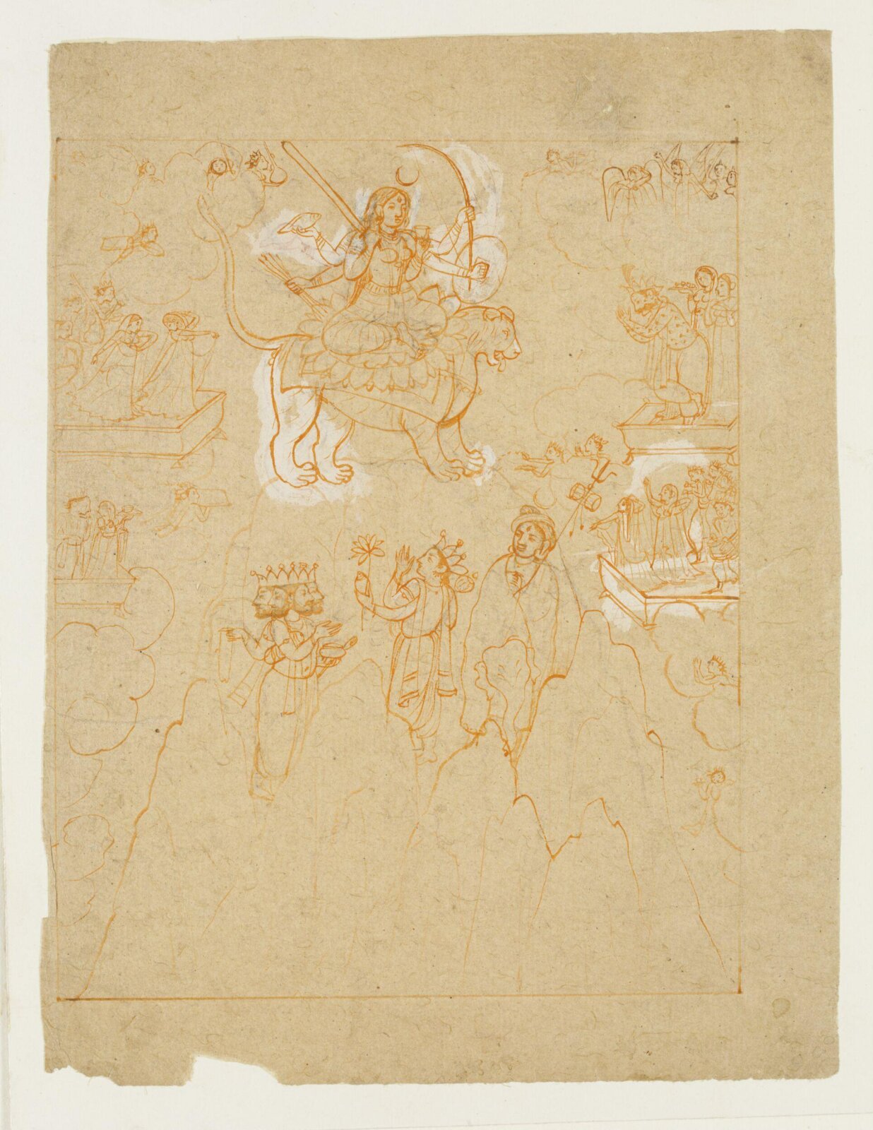 Durga, Brahma, Shiva and Krishna, early 19th century