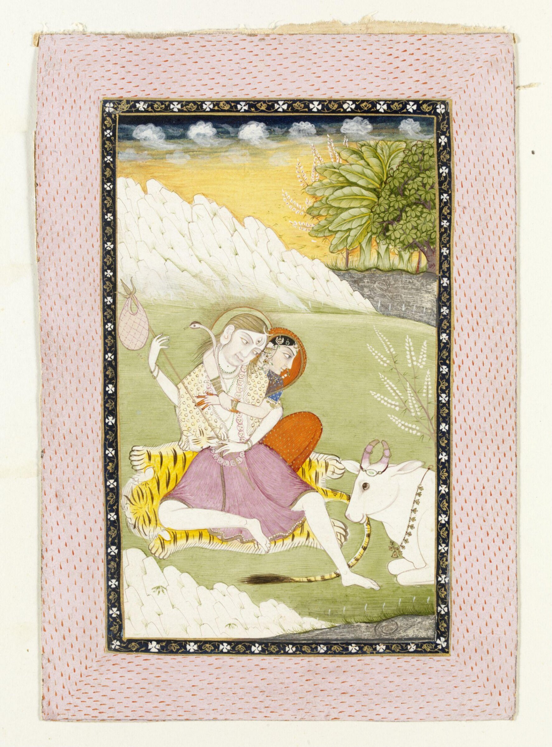 Shiva, Parvati and Nandi, late 19th century