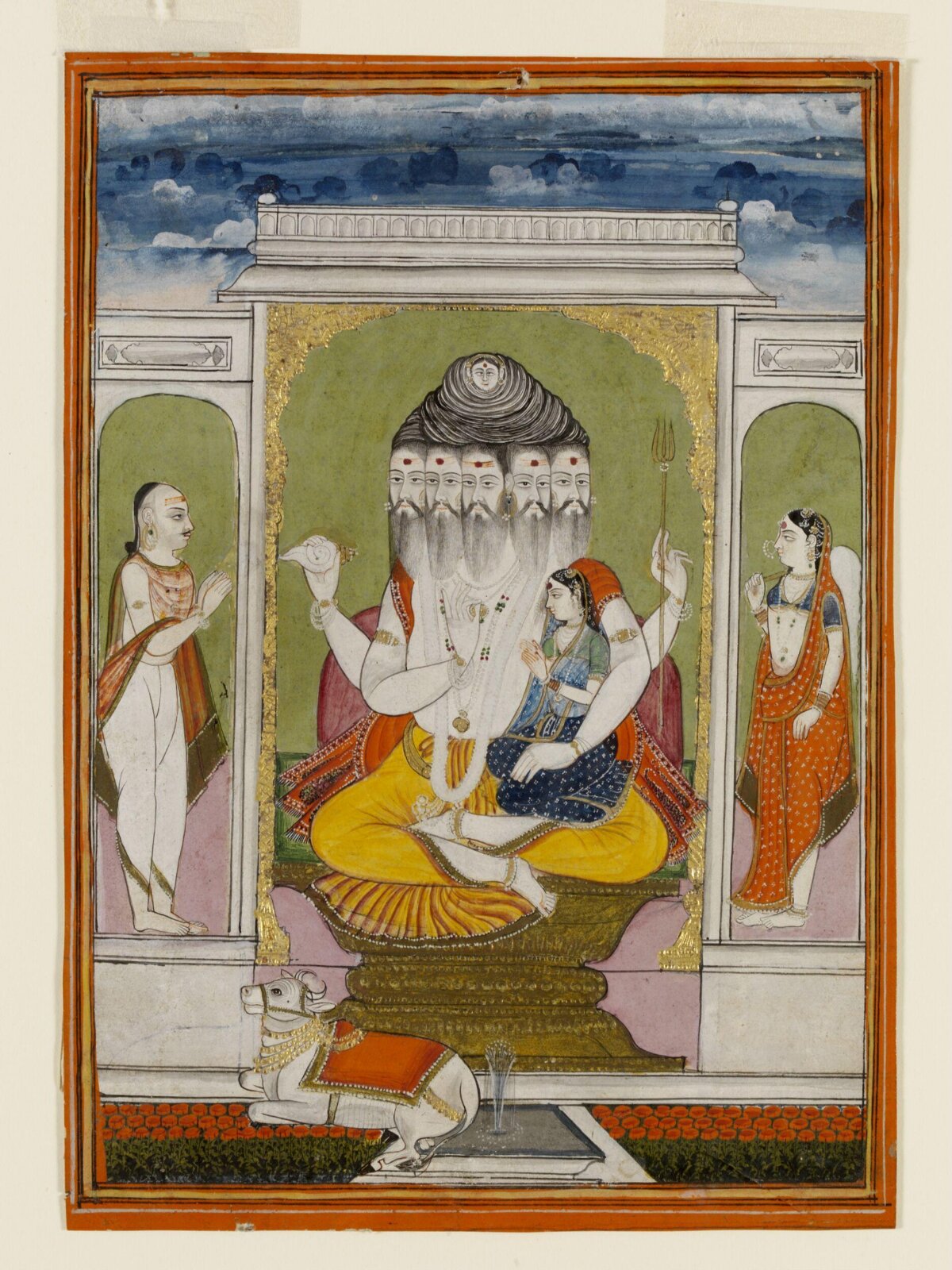 Shiva, Parvati and Nandi, ca. 1820