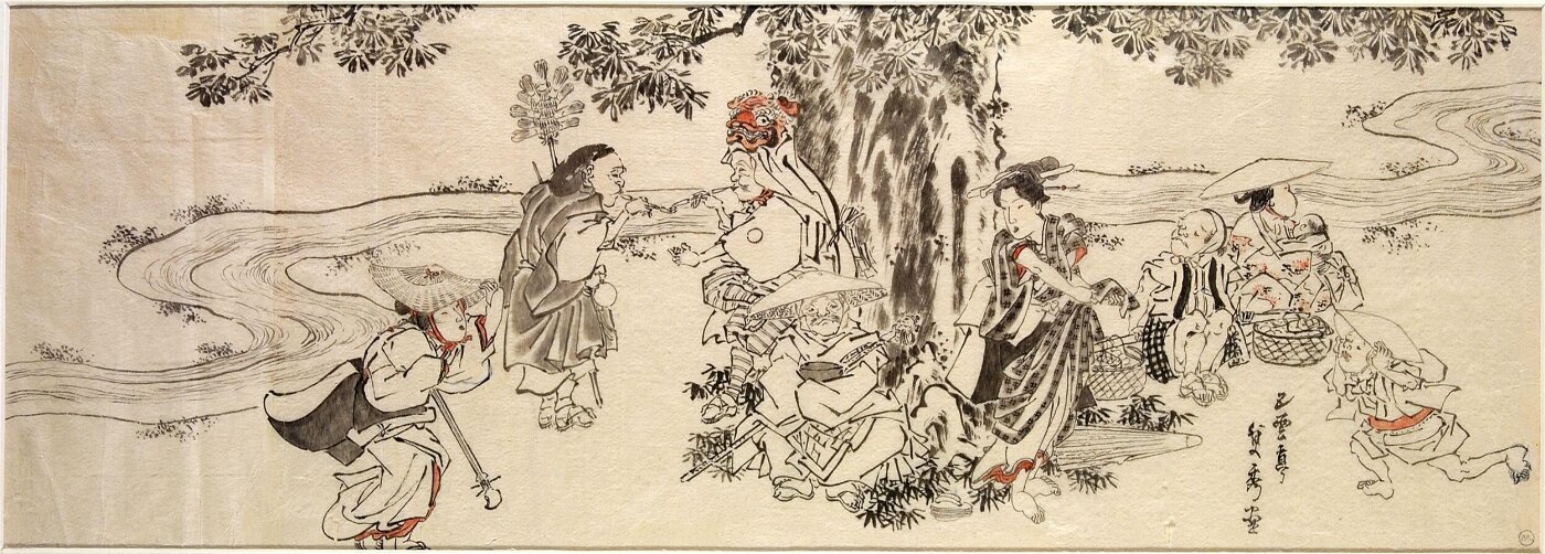 Utagawa Sadahide, Group resting under tree