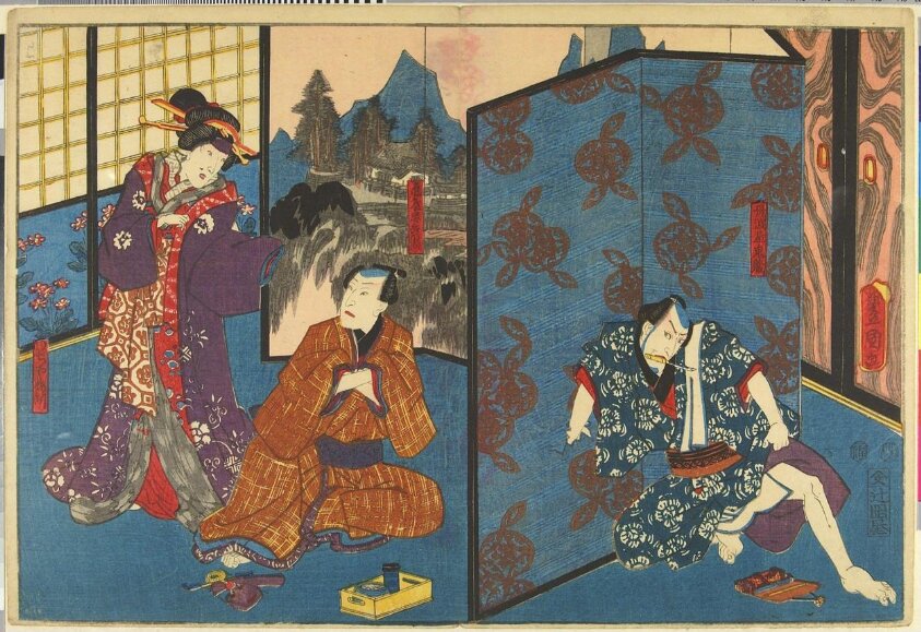 Woodblock print (3/1851) by Tsujiokaya Bunsuke