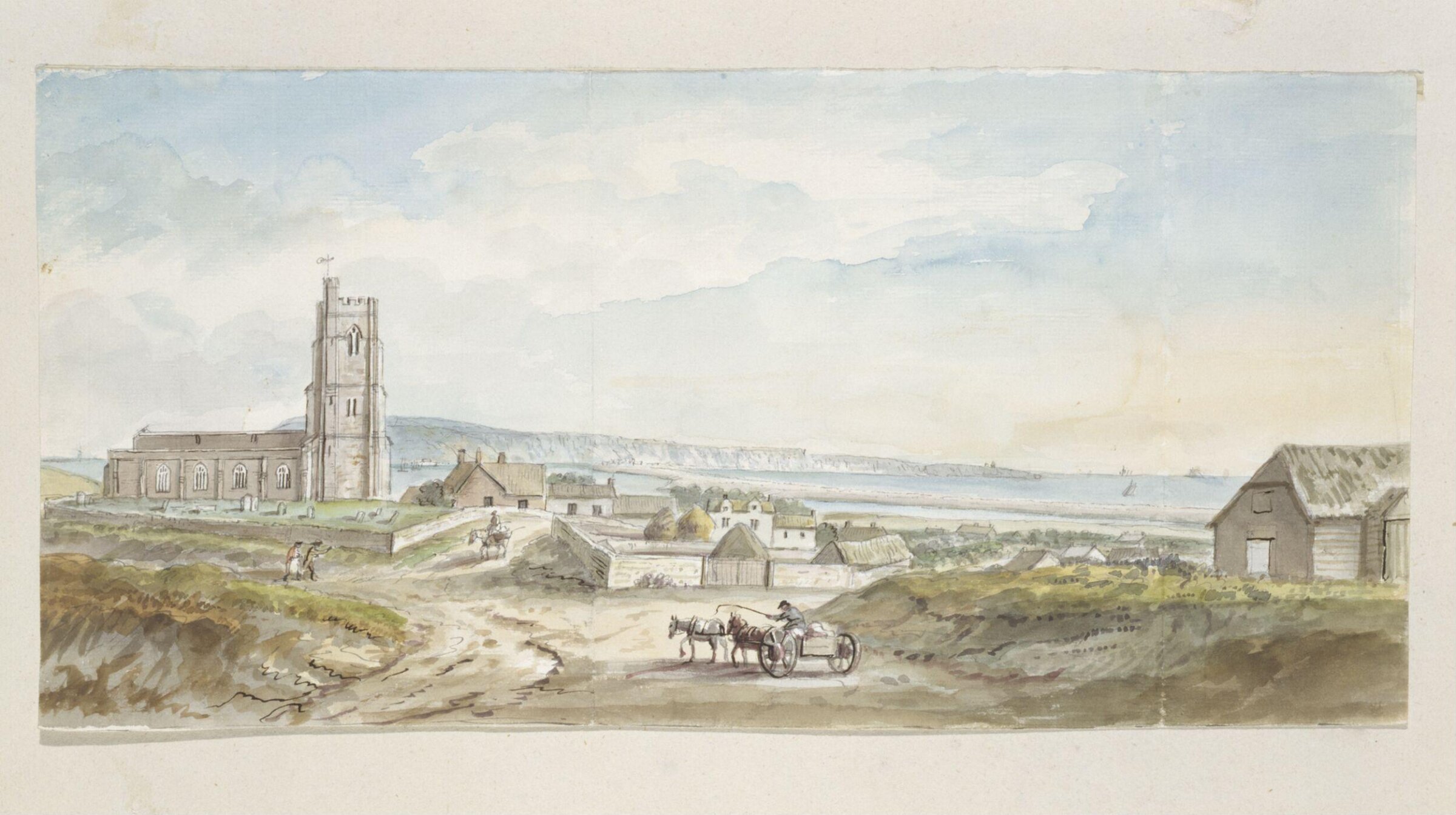 Wick Castle and the Isle of Portland, Coplestone Warre Bampfylde, c.1770 to c.1780