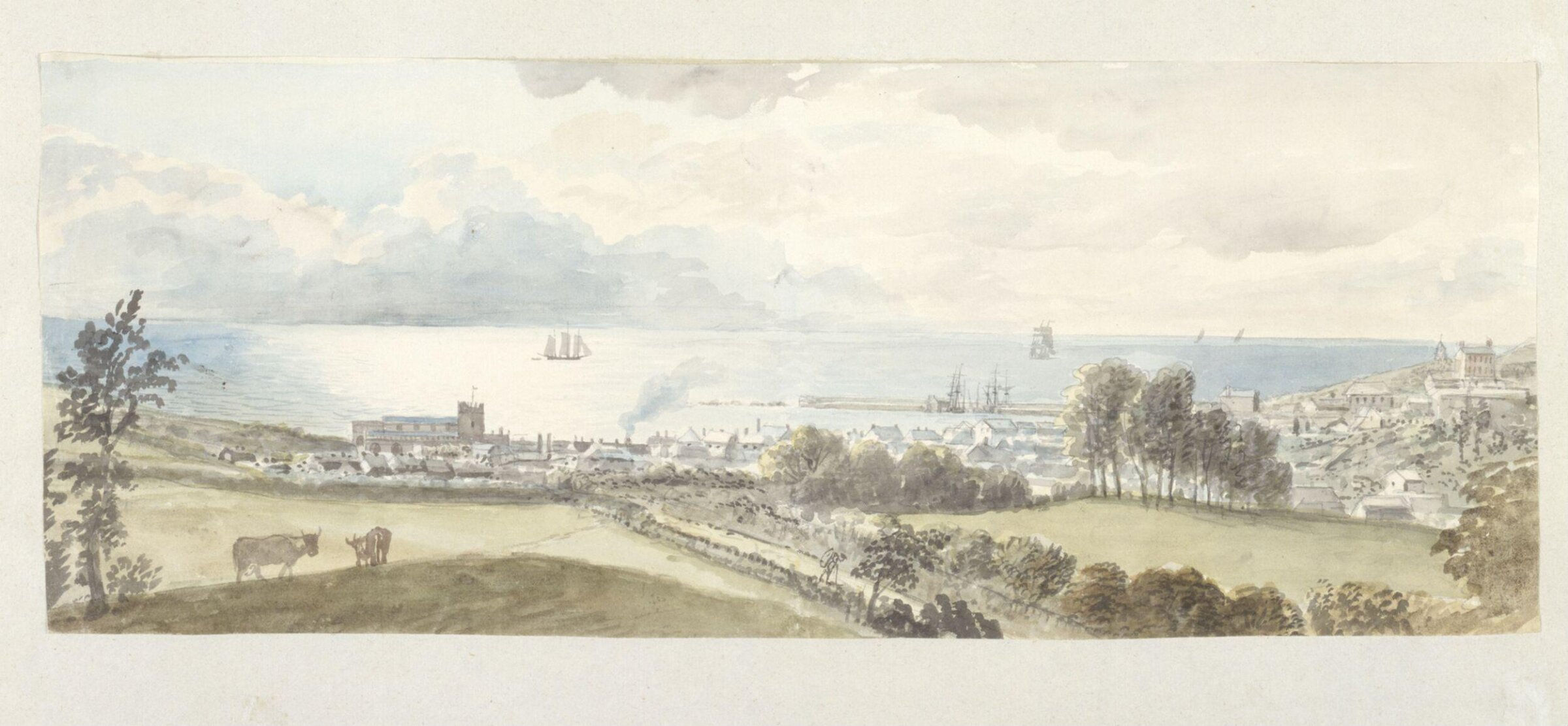 View of Lyme from the North, Coplestone Warre Bampfylde, c.1784