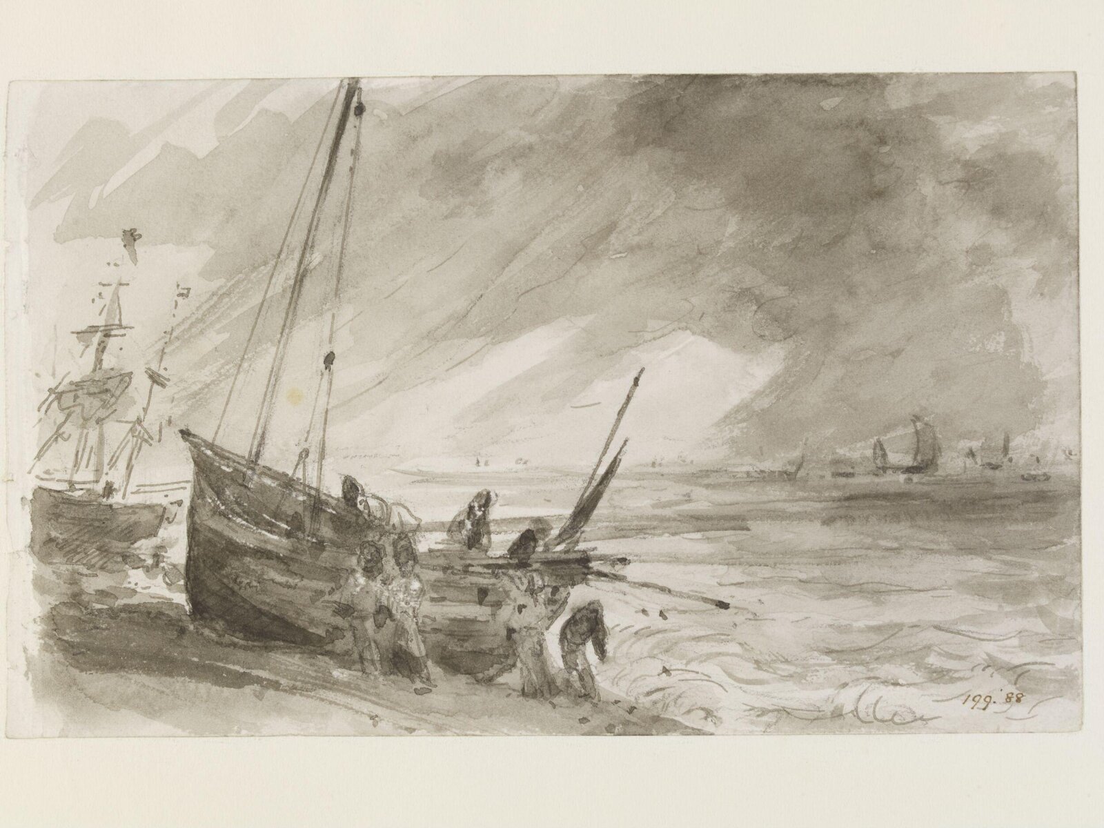 Coast Scene at Brighton, John Constable, ca. 1828