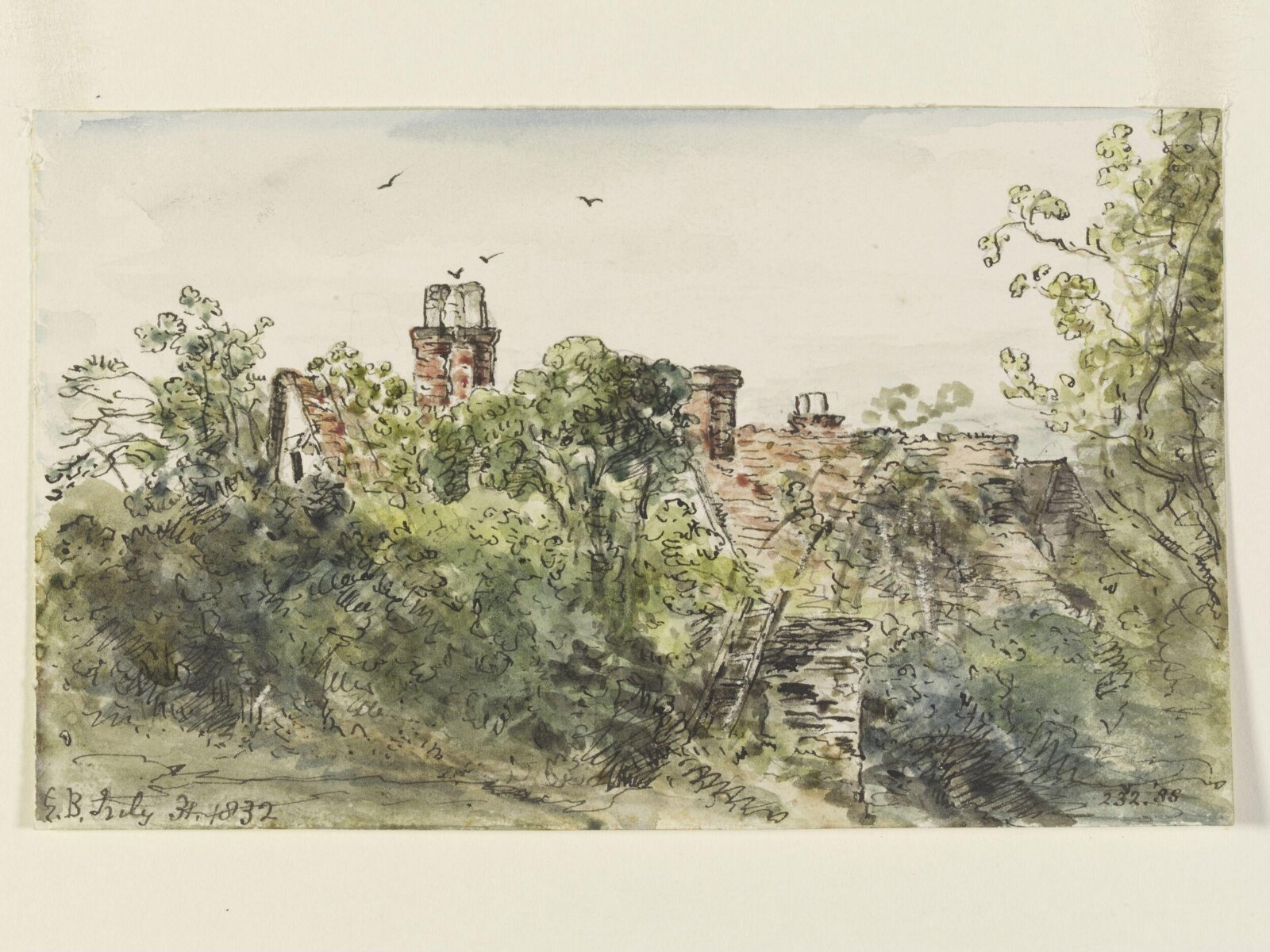 Cottages at East Bergholt, John Constable, 31 July, 1832