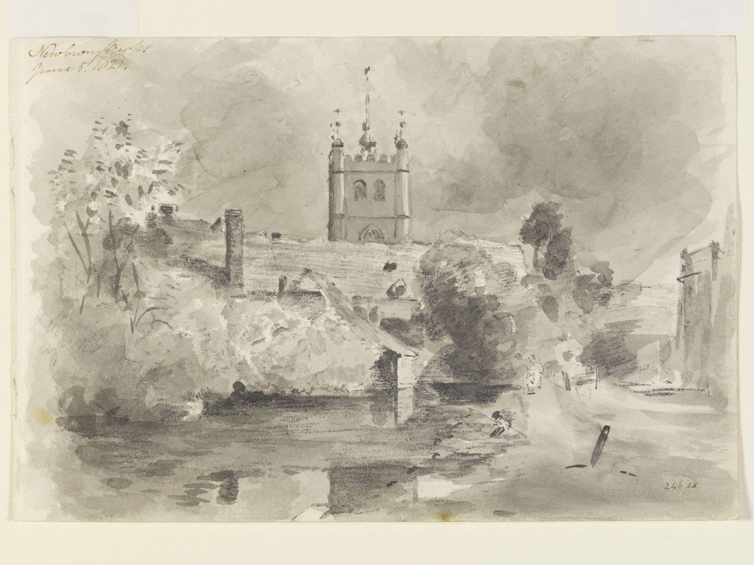 A view of Newbury, with the tower of St. Nicholas's Church, Constable, 05/06/1821