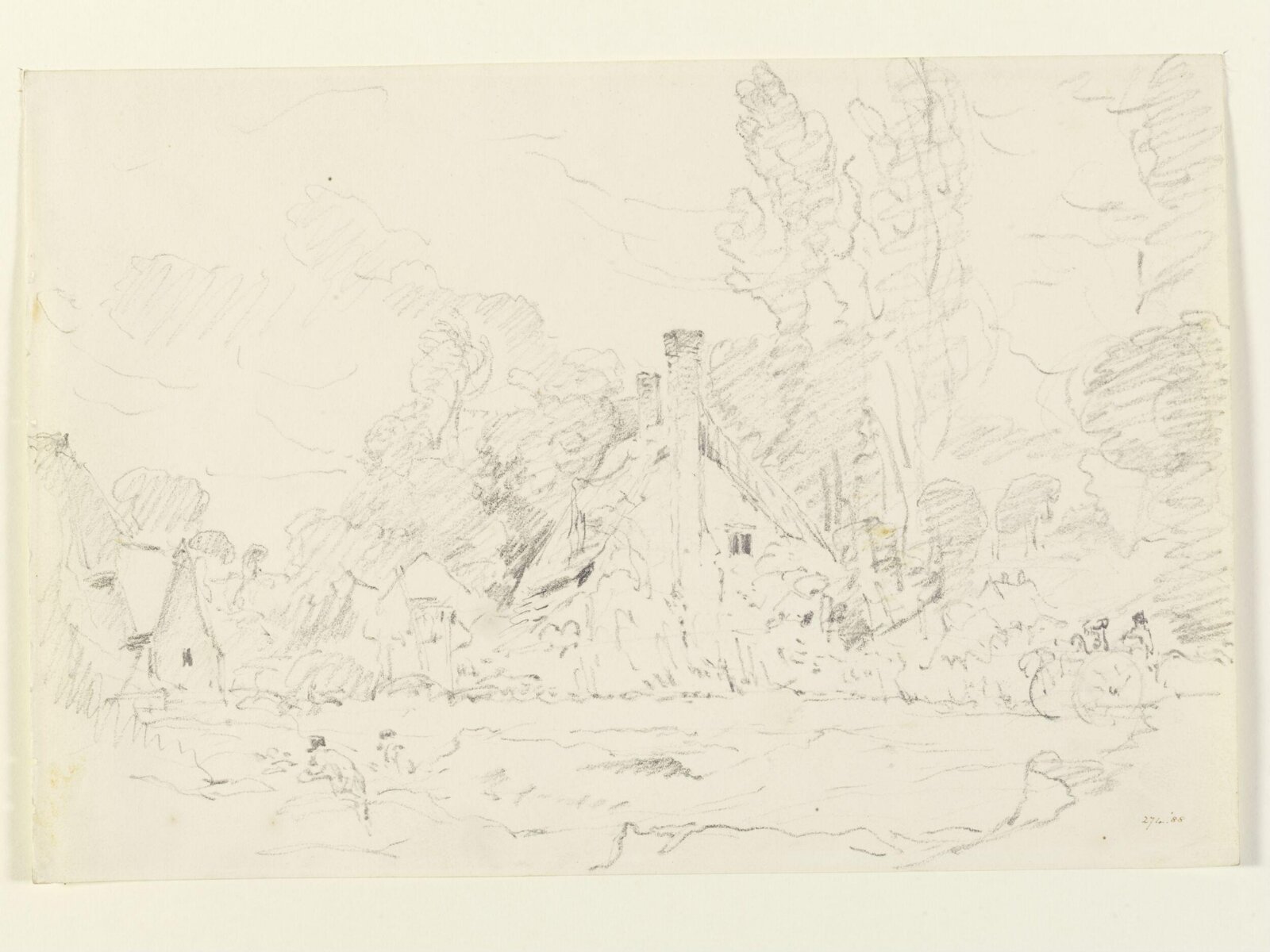 A village street, John Constable, October 1827