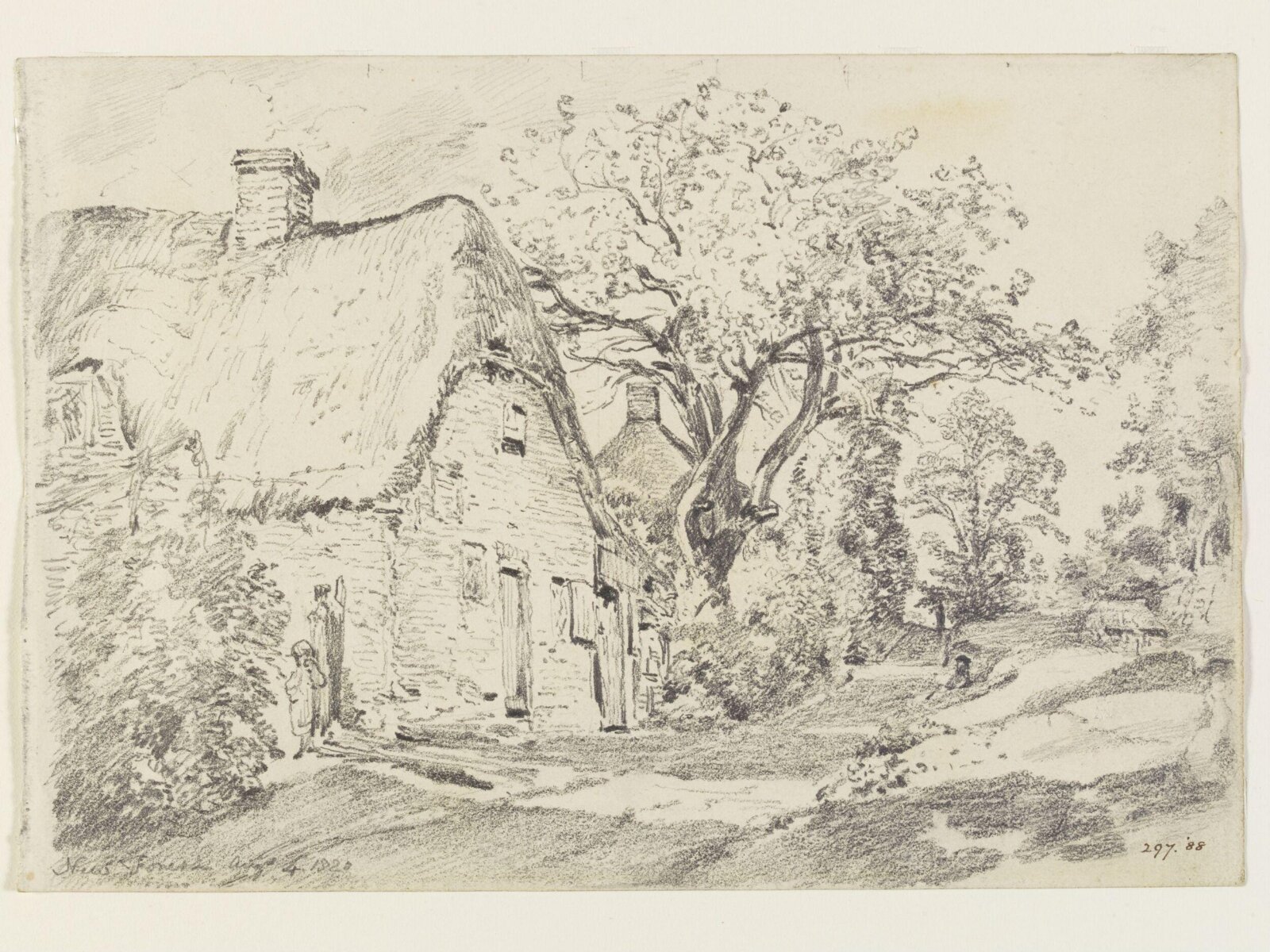 Cottages and trees in the New Forest, Constable, 1820, August 4