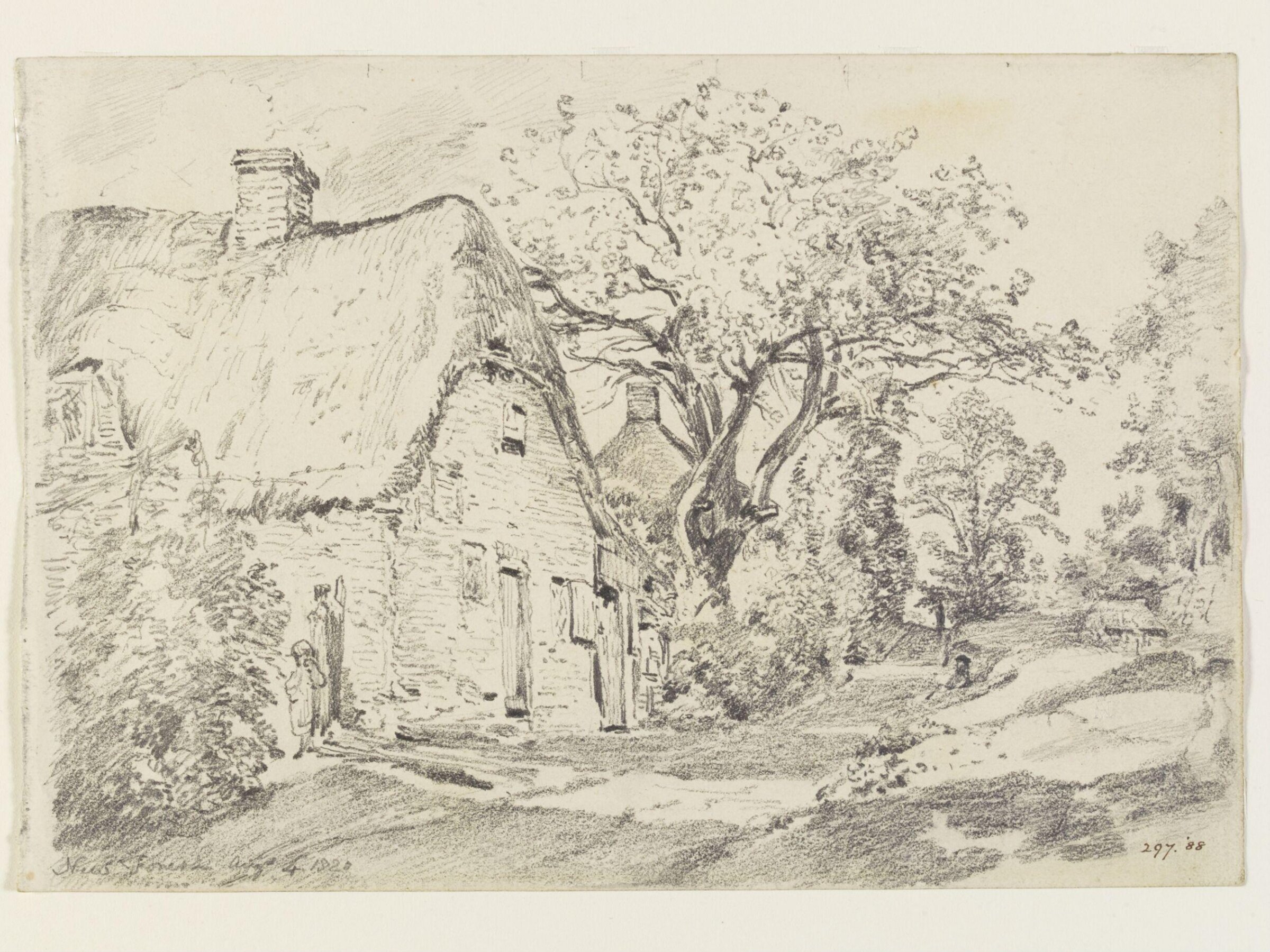 Cottages and trees in the New Forest, Constable, 1820, August 4