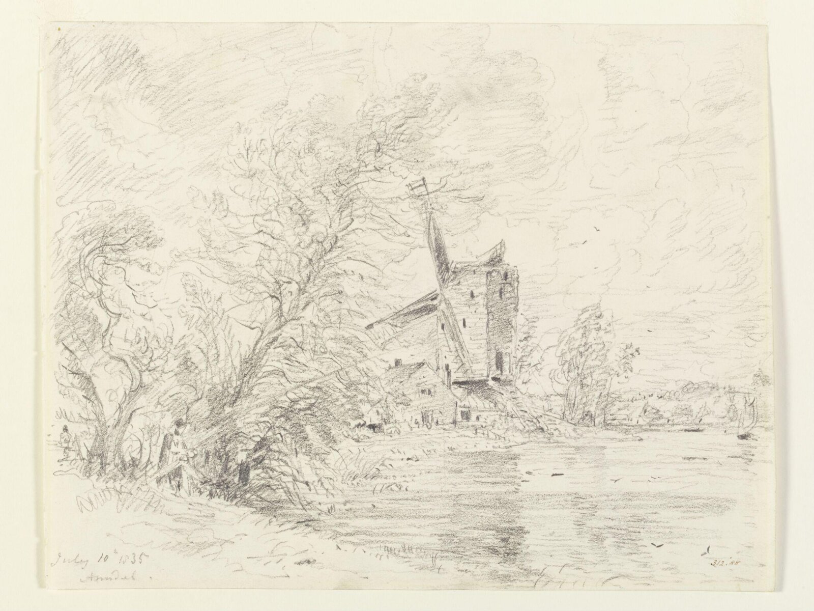 A windmill at Arundel, John Constable, 1 July, 1835