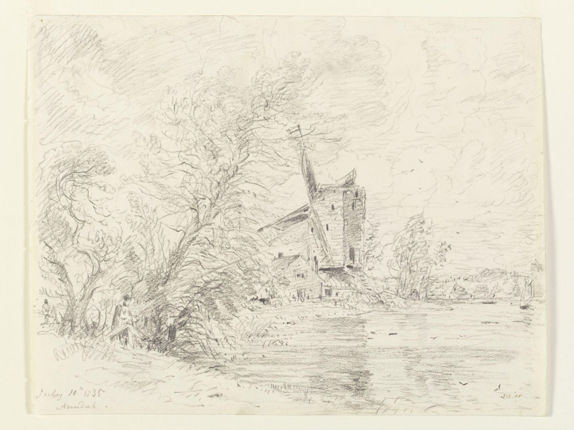 A windmill at Arundel, John Constable, 1 July, 1835