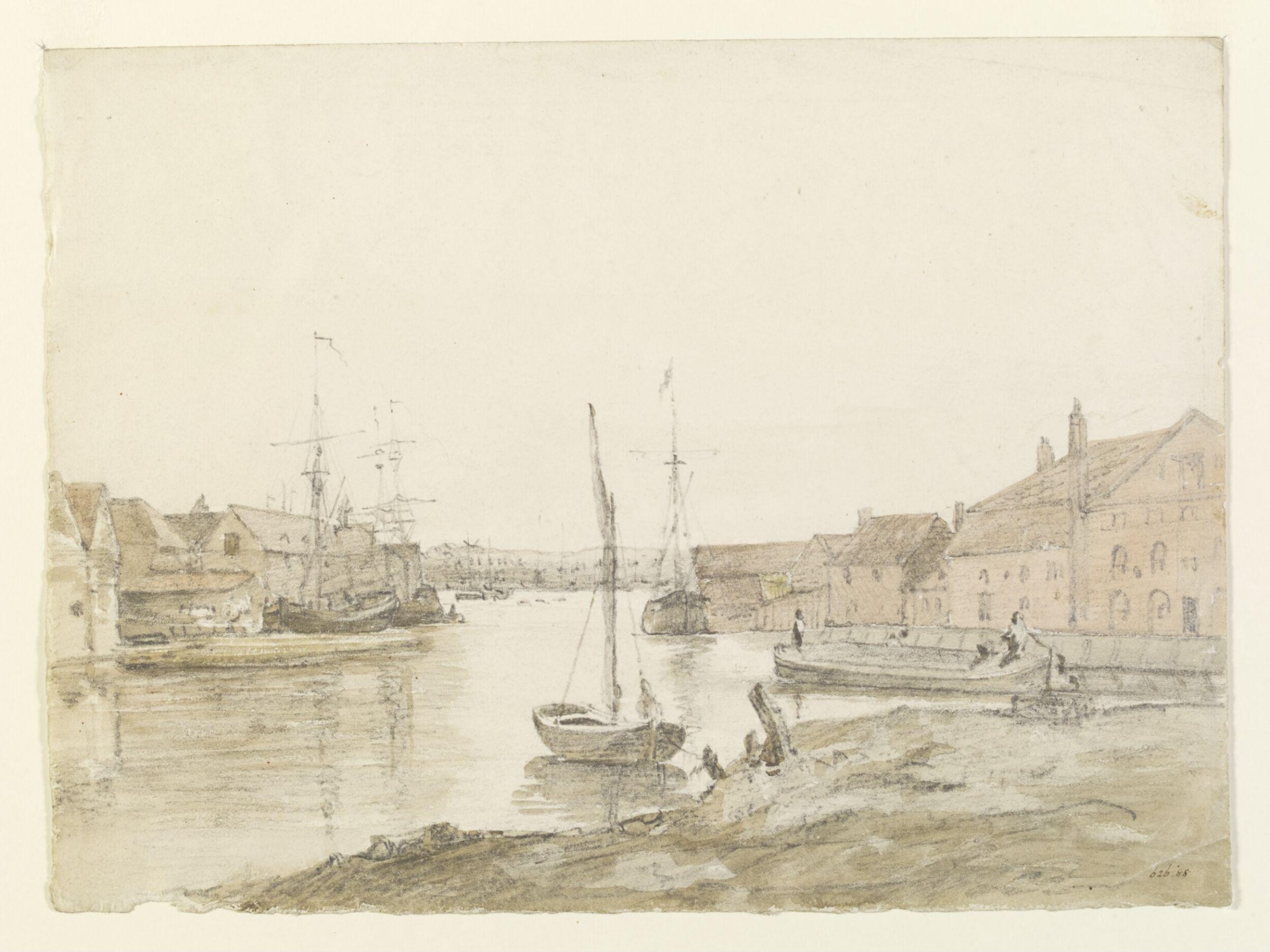 Warehouses and shipping on the Orwell at Ipswich, Constable, 5 October 1803