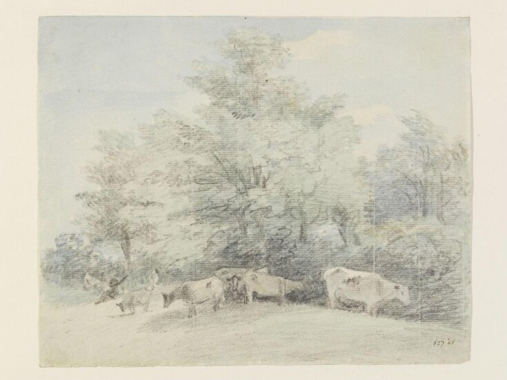 Landscape with cows and trees top image