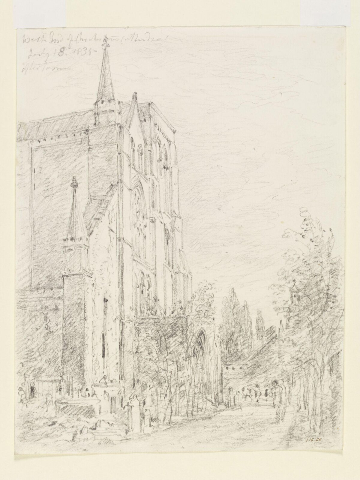 Chichester Cathedral: the west end, John Constable, 18 July 1835