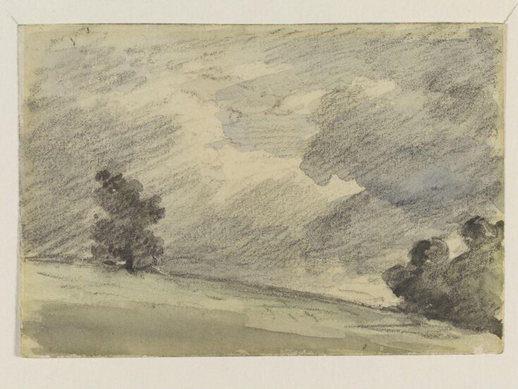 Landscape with trees and clouds top image