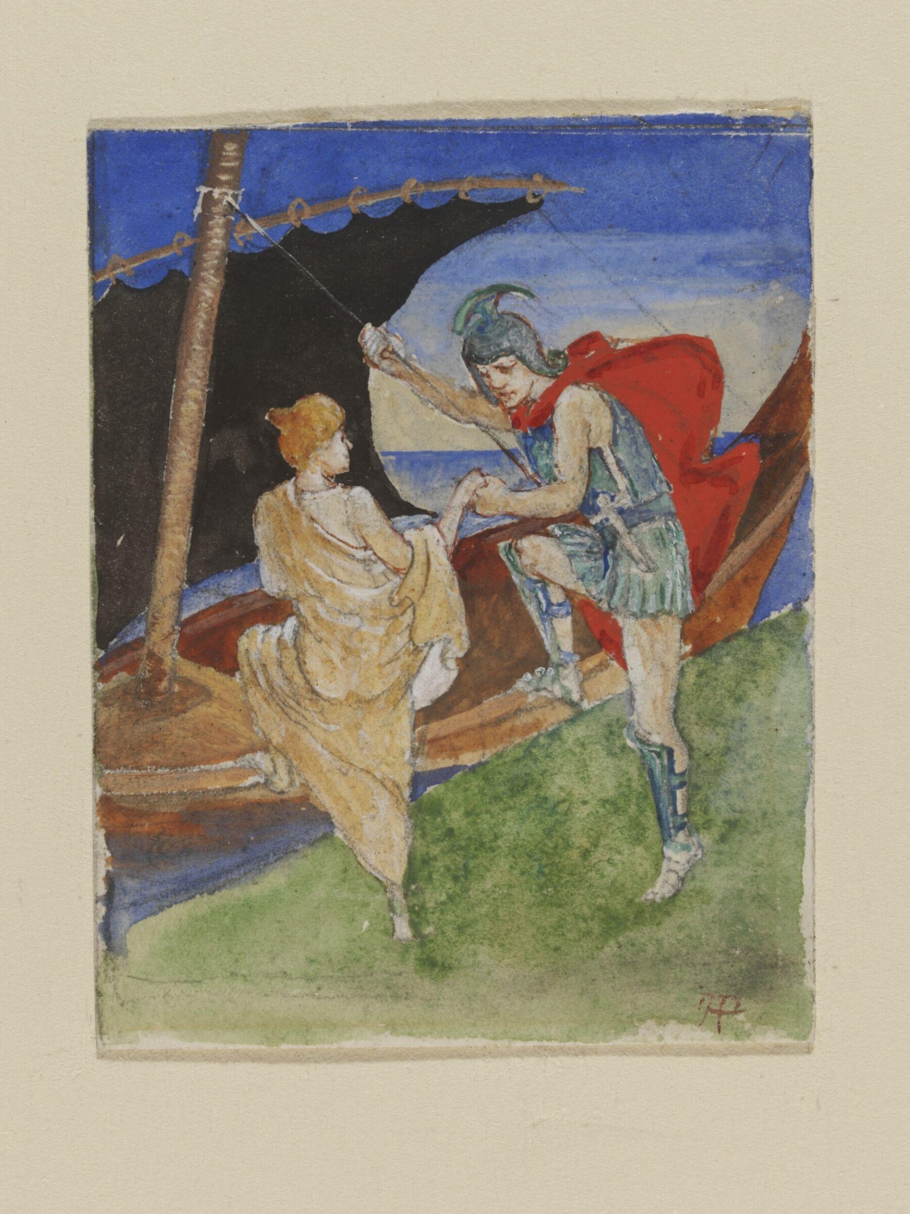 Ariadne accompanies Theseus on his way to Athens, Phoebe Anna Traquair, 1904