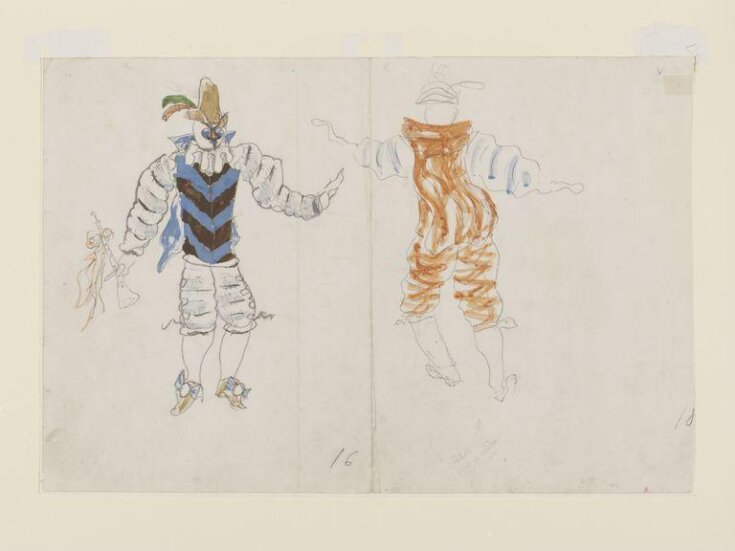 design for male costumes in Les Facheux top image