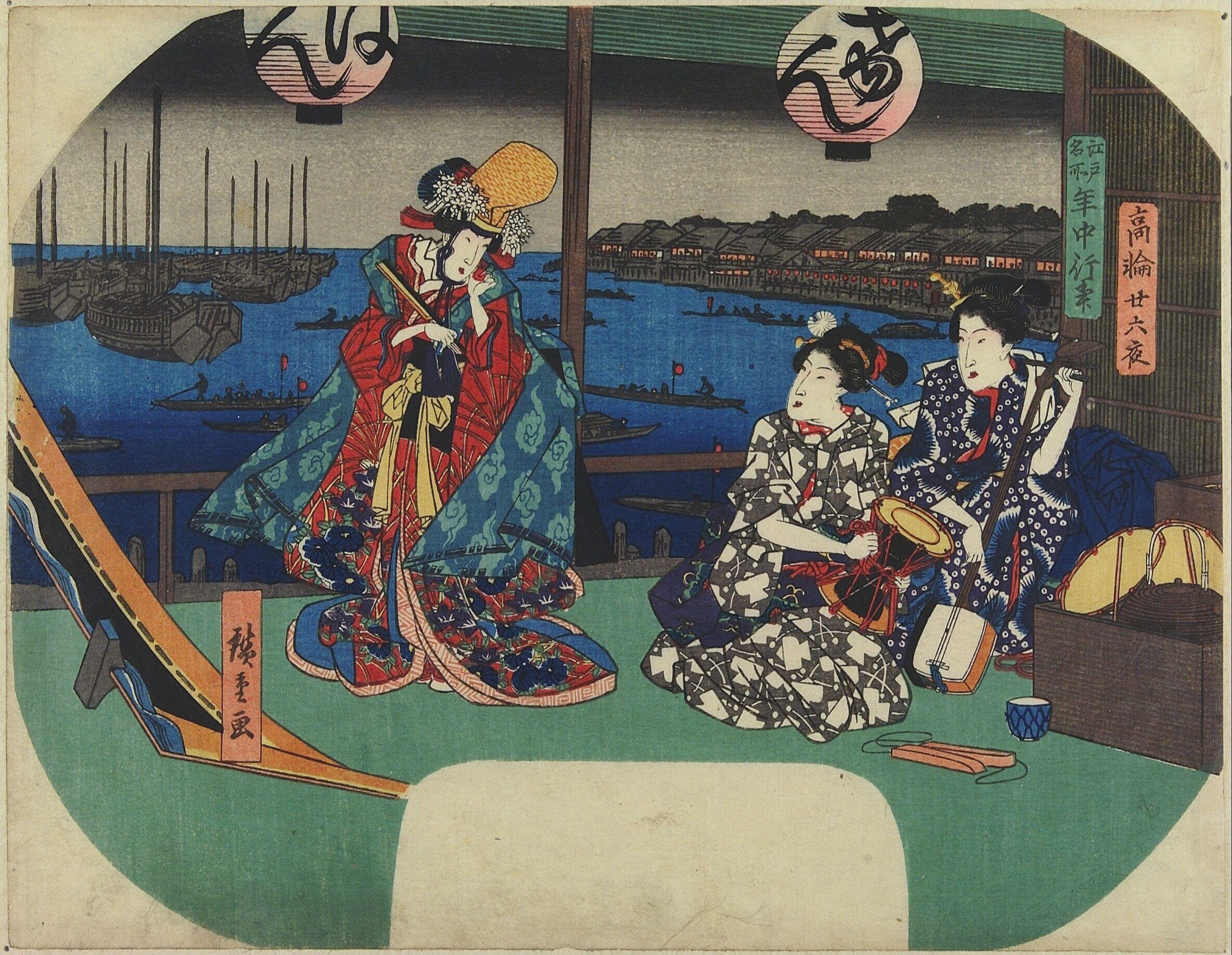 The Twenty-sixth Night at Takanawa by Utagawa Hiroshige — Japanese Print, ca. 1840-1842