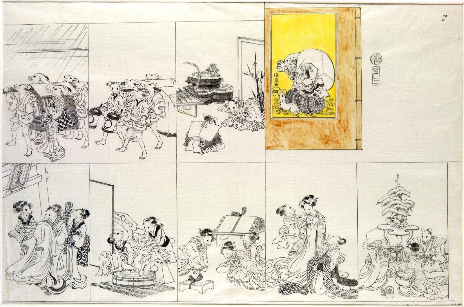 Mouse Wedding, Utagawa Kuninao, ca. 1812