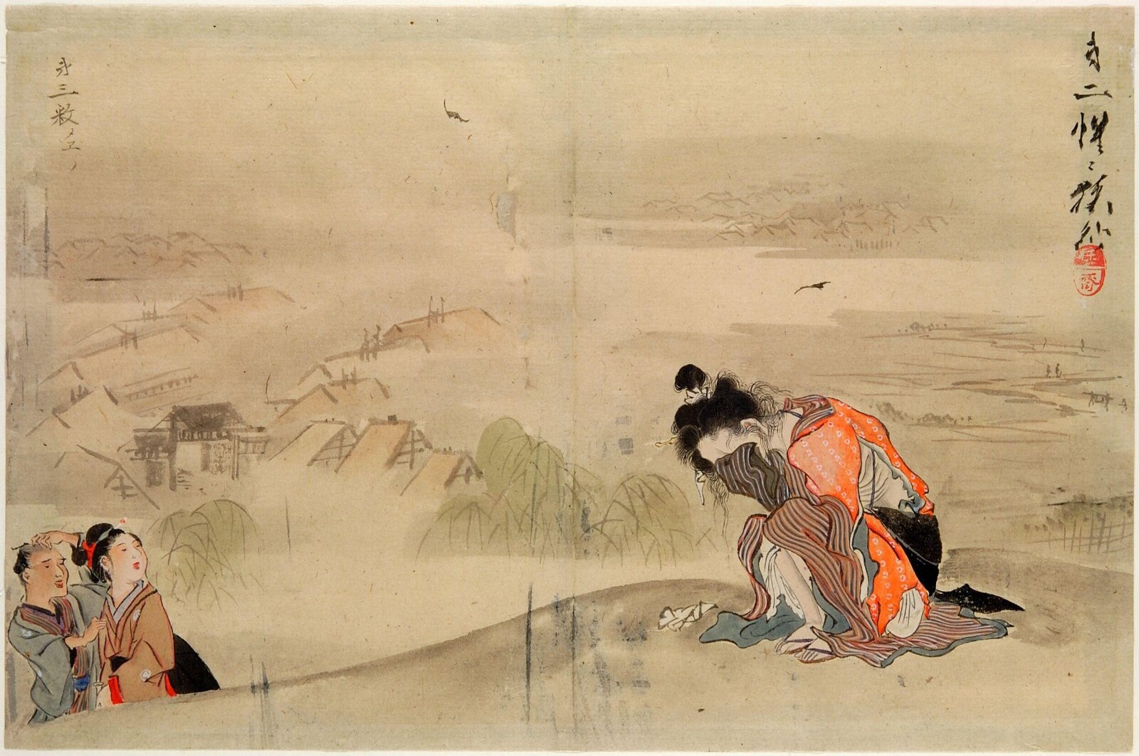 An Unfortunate Tale, II, Kawanabe Kyosai, before 1870