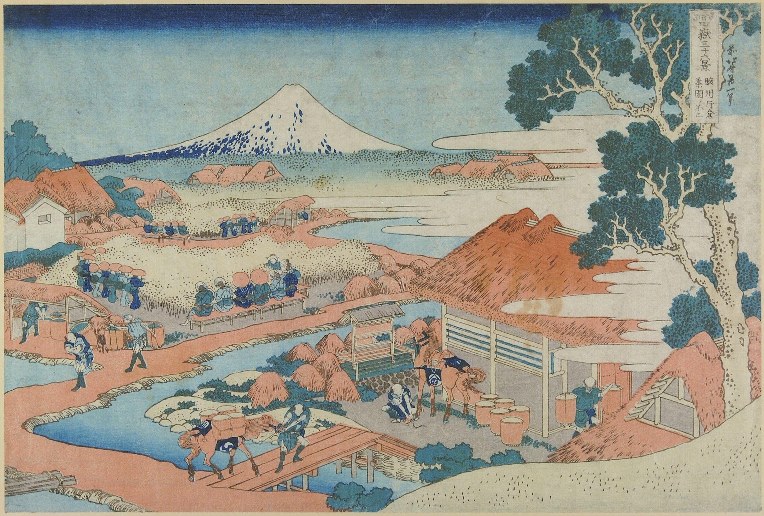 Mount Fuji from the Tea Plantation of Katakura in Suruga Province (Sunshū Katakura-chaen no Fuji) by Katsushika Hokusai