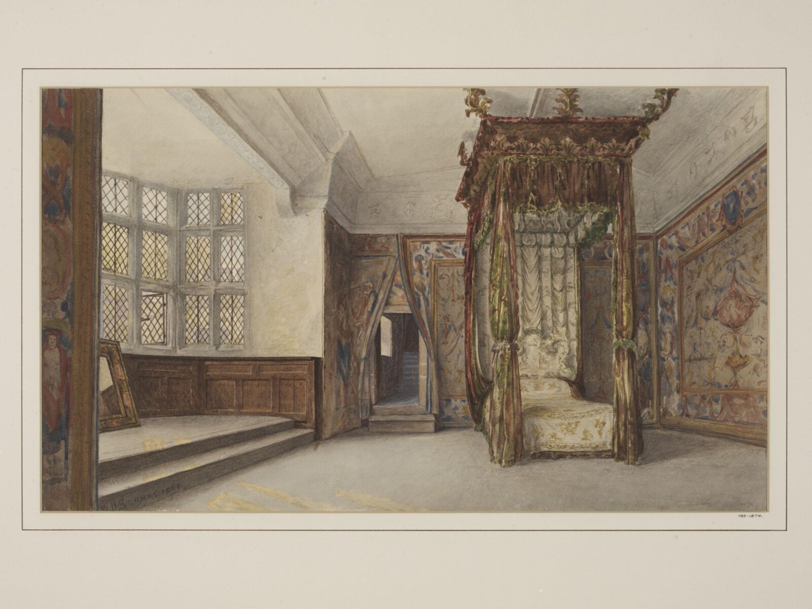 Queen Elizabeth's Bedroom, Haddon Hall, Sounes, 1869