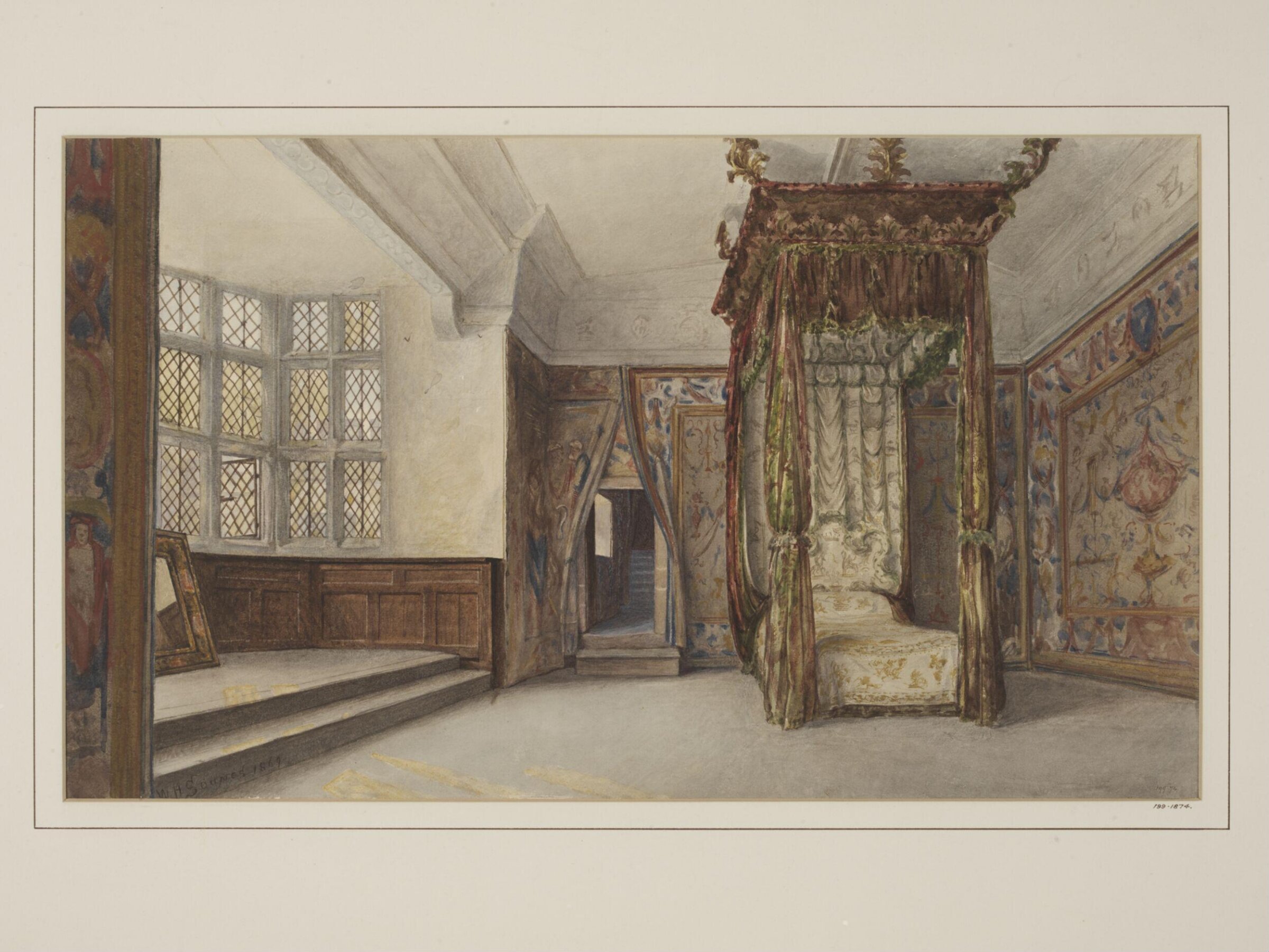 Queen Elizabeth's Bedroom, Haddon Hall, Sounes, 1869