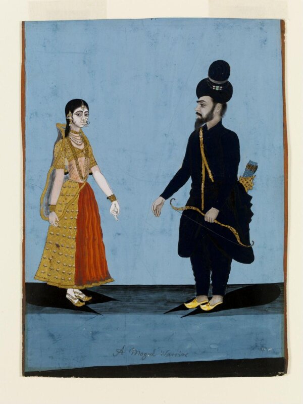 A Mughal warrior and his wife