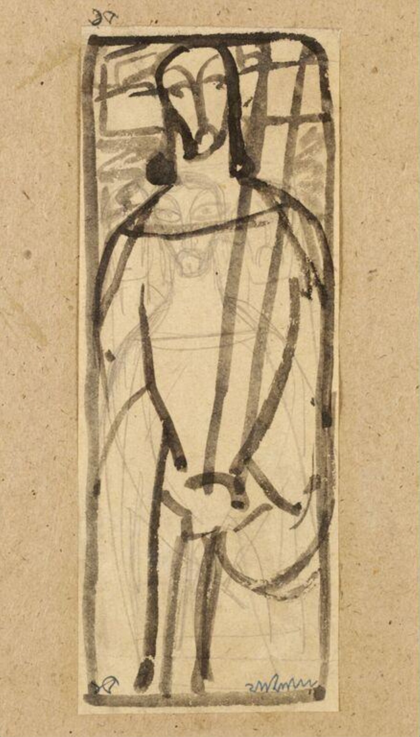 Christ holding the Cross, Roy Jamini, ca. 1942