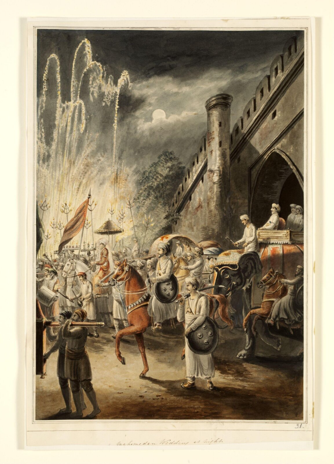 Mahomedan wedding at night, ca. 1810