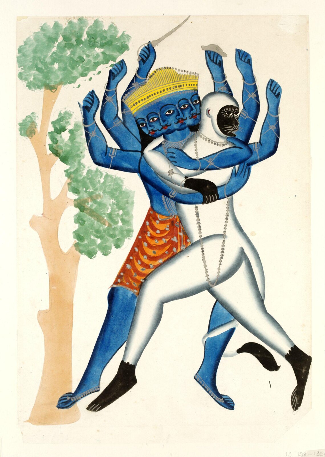 Hanuman and Ravana, ca. 1830