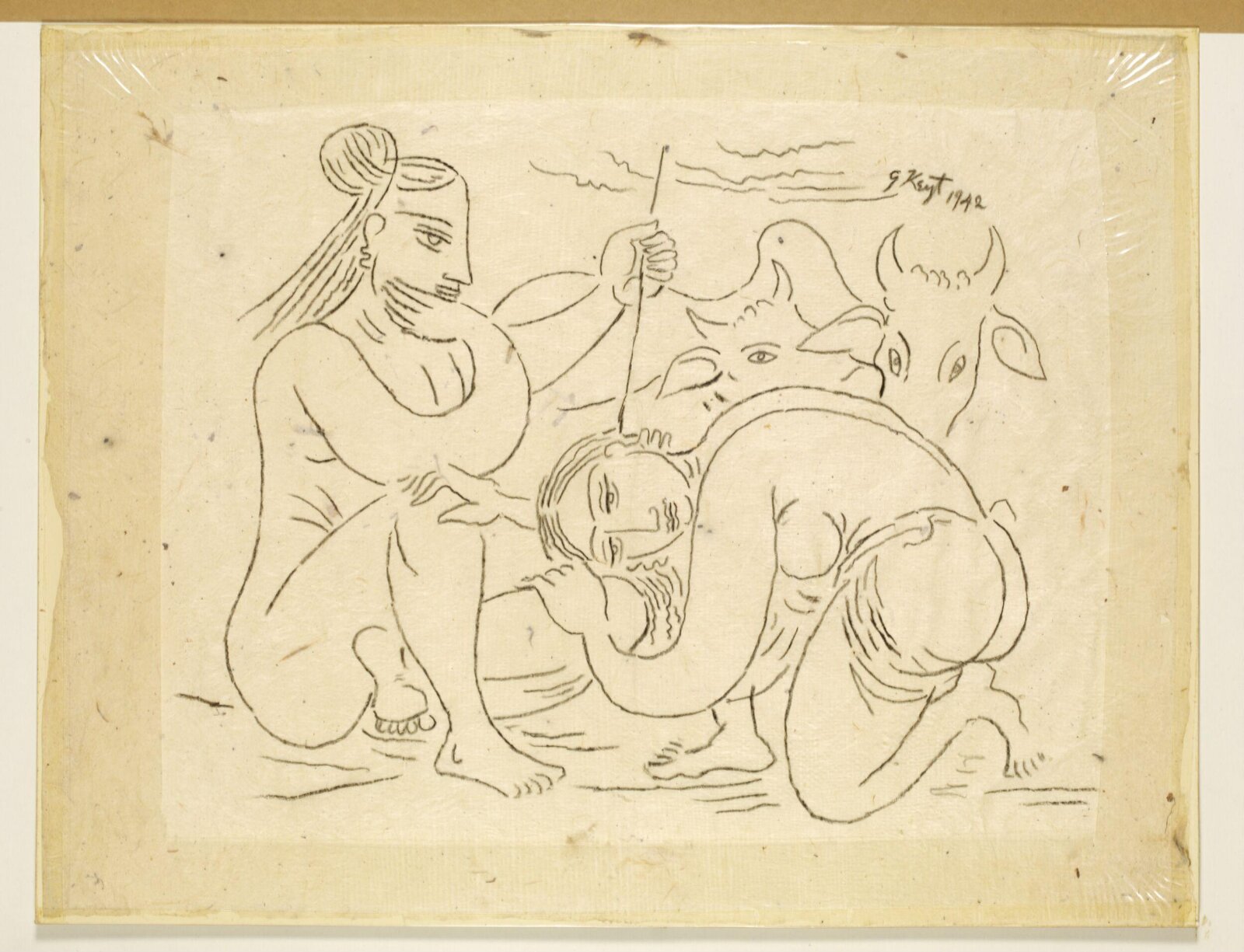 The Repentant Gopi, George Keyt, 1942