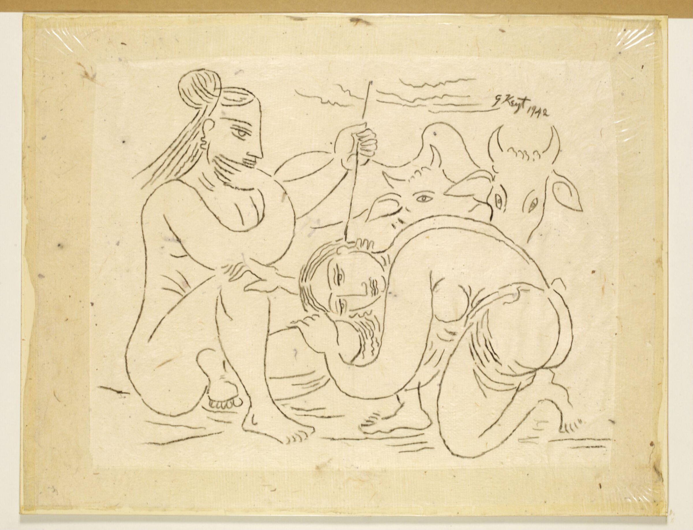 The Repentant Gopi, George Keyt, 1942
