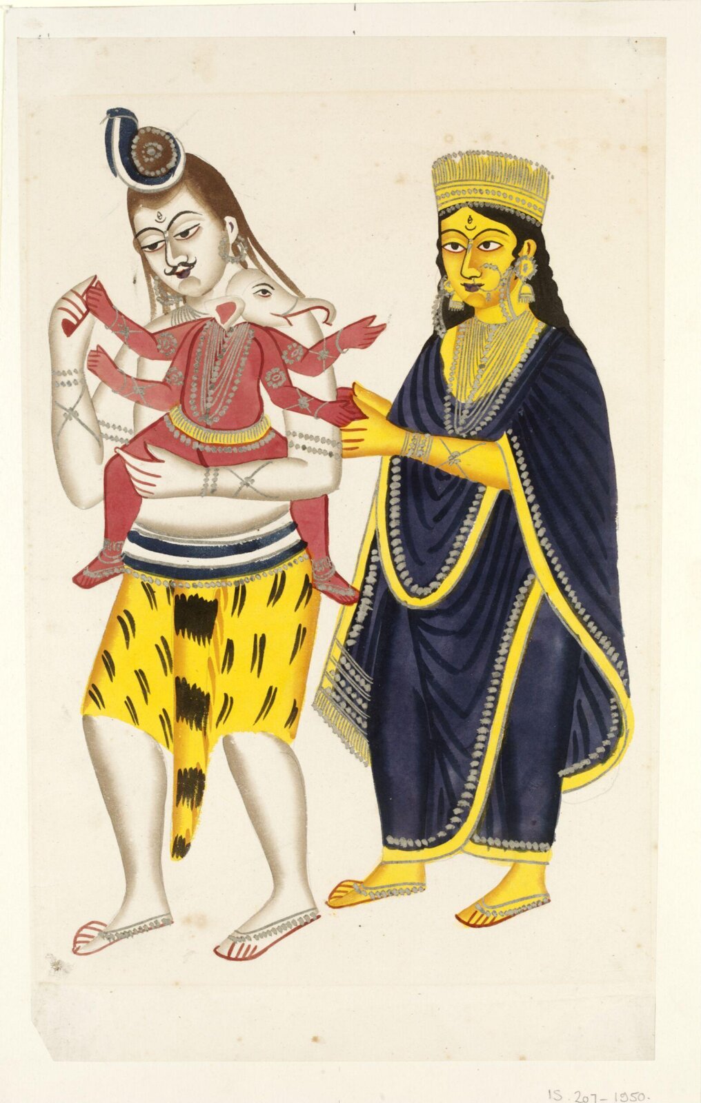 Shiva, Parvati and Ganesha, ca. 1830