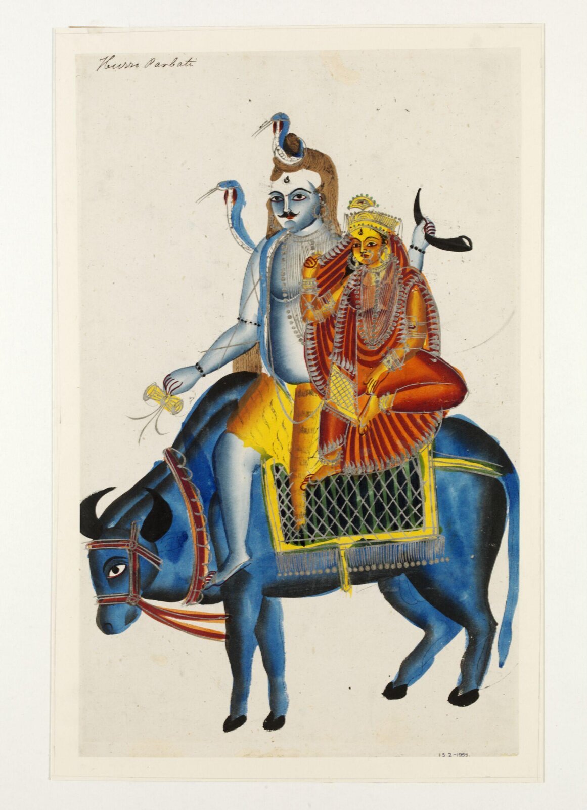 Shiva, Parvati and Nandi, ca. 1865