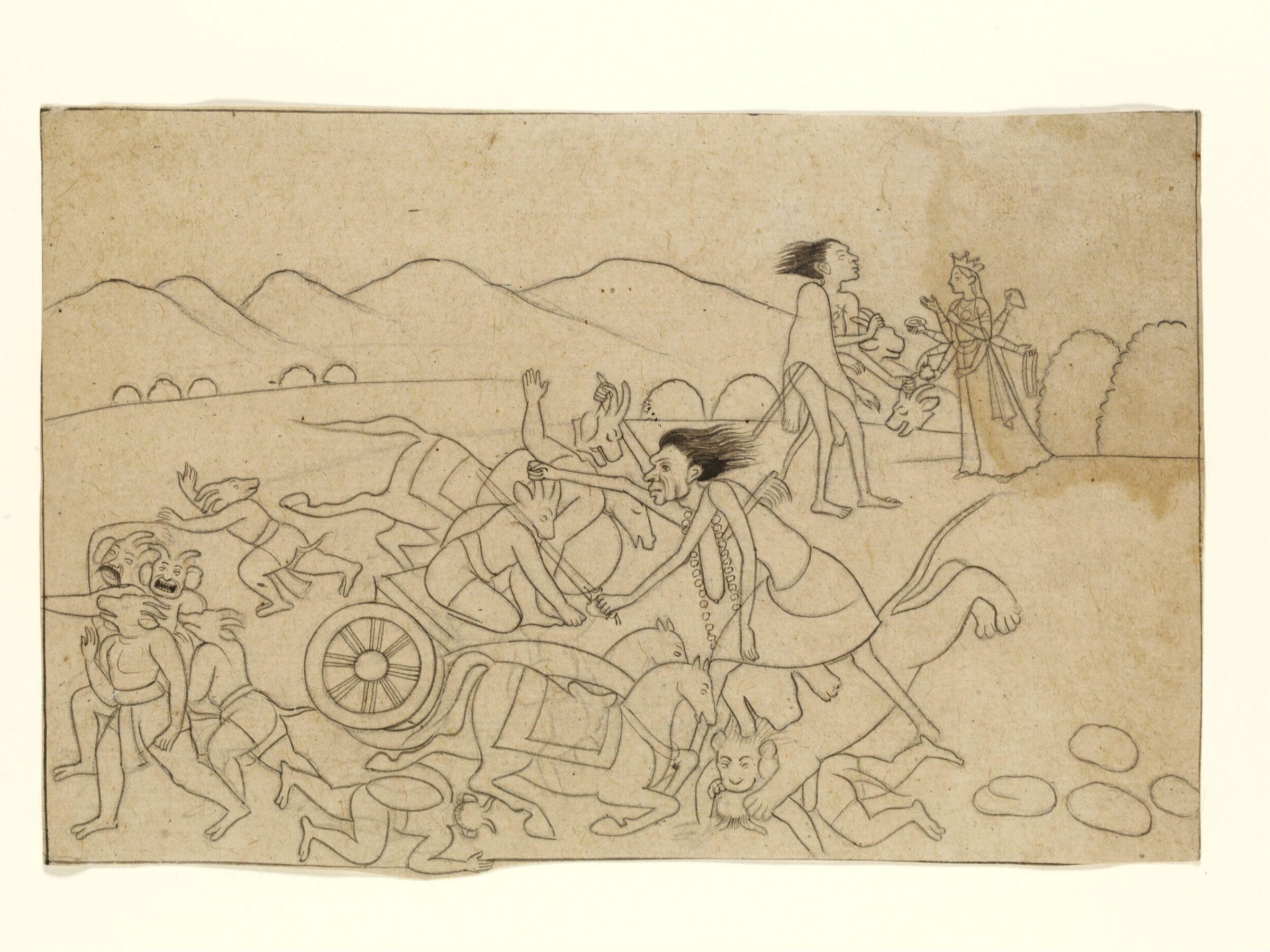 Kali and Durga's lion, ca. 1760