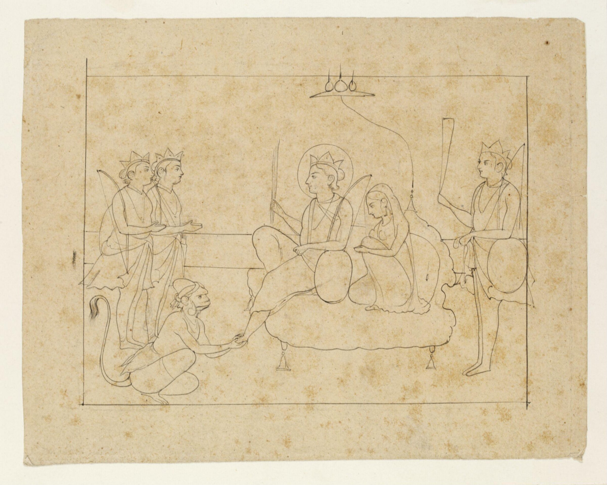 Rama, Sita and Hanuman, early 19th century