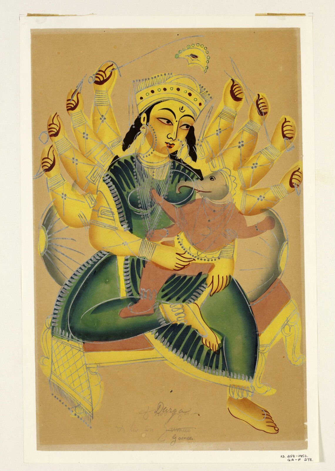 Durga and Ganesha, ca. 1880